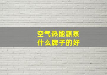 空气热能源泵 什么牌子的好